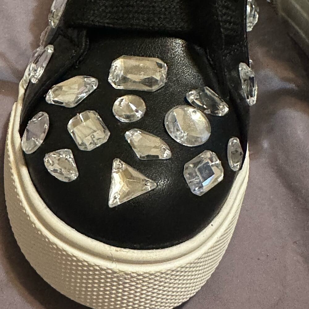 LAUREN LORRAINE NEW IN BOX HILANA BLACK EMBELLISHED HIGH TOP SNEAKERS Size 5.5 - Picture 2 of 15